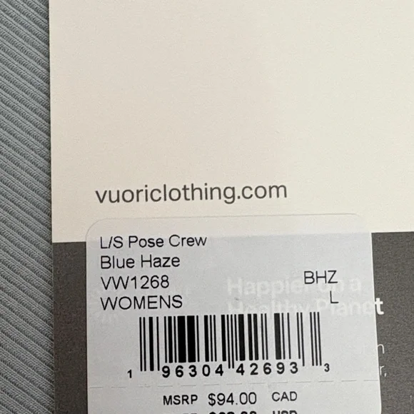 NEW VUORI LONG SLEEVE POSE CREW WOMENS TOP - Picture 5 of 5